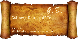 Gabony Domicián névjegykártya
